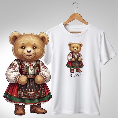 Port Tradițional - Tricou personalizat "Ursuleț port tradițional unguresc"