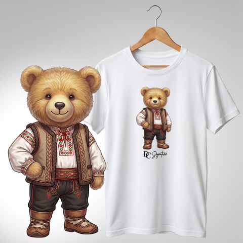 Port Tradițional - Tricou personalizat "Ursuleț port tradițional unguresc"