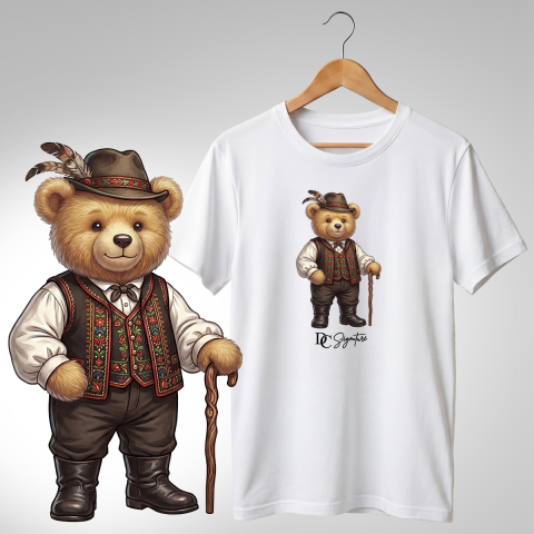 Port Tradițional - Tricou personalizat "Ursuleț port tradițional unguresc"