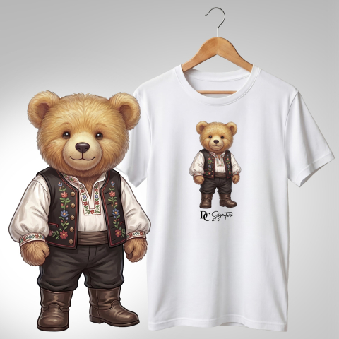 Port Tradițional - Tricou personalizat "Ursuleț port tradițional unguresc"