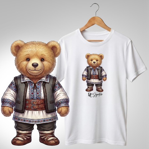 Port Tradițional - Tricou personalizat "Ursuleți port tradițional românesc"