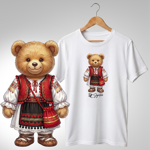 Port Tradițional - Tricou personalizat "Ursuleți port tradițional românesc"