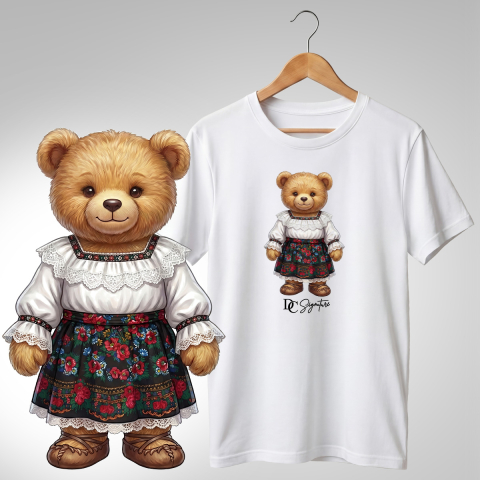 Port Tradițional - Tricou personalizat "Ursuleți port tradițional românesc"