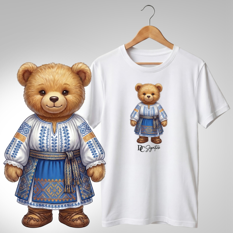 Port Tradițional - Tricou personalizat "Ursuleți port tradițional românesc"