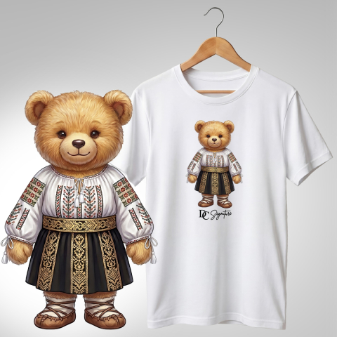 Port Tradițional - Tricou personalizat "Ursuleți port tradițional românesc"