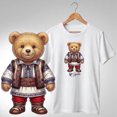 Port Tradițional - Tricou personalizat "Ursuleți port tradițional românesc"