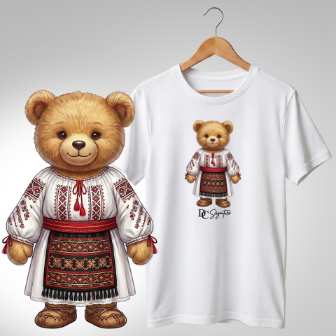 Port Tradițional - Tricou personalizat "Ursuleți port tradițional românesc"
