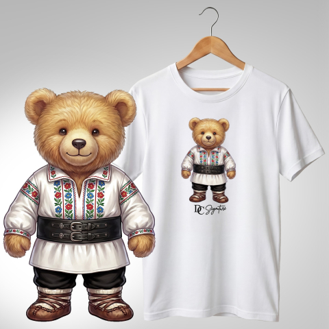 Port Tradițional - Tricou personalizat "Ursuleți port tradițional românesc"