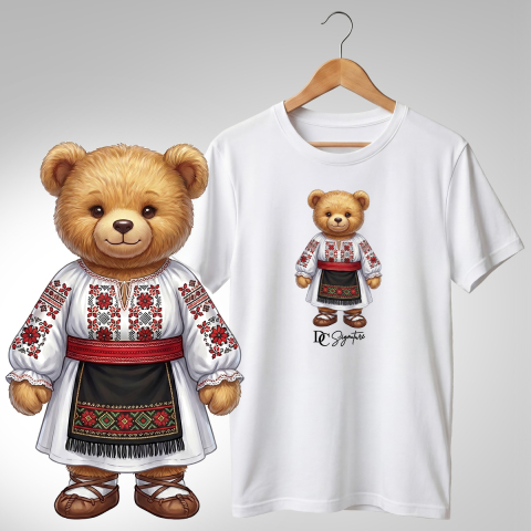 Port Tradițional - Tricou personalizat "Ursuleți port tradițional românesc"