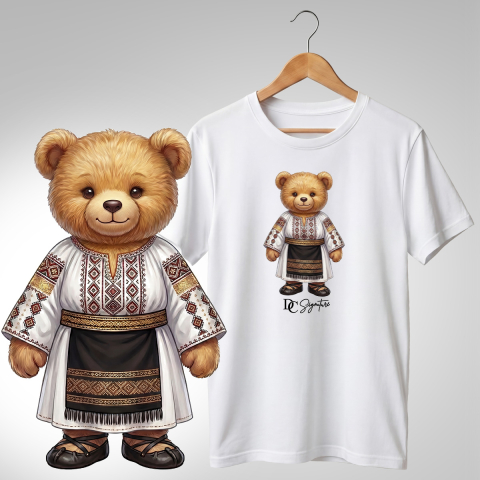 Port Tradițional - Tricou personalizat "Ursuleți port tradițional românesc"