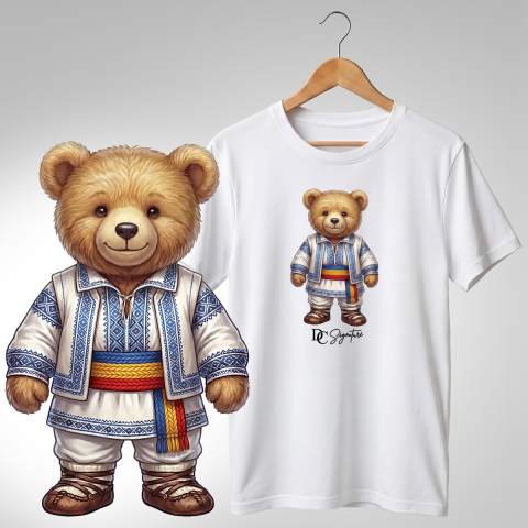 Port Tradițional - Tricou personalizat "Ursuleți port tradițional românesc"