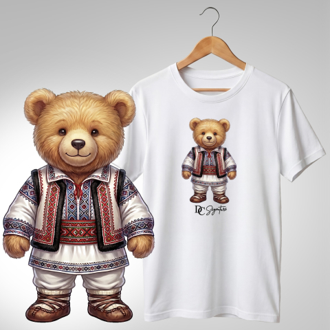Port Tradițional - Tricou personalizat "Ursuleți port tradițional românesc"