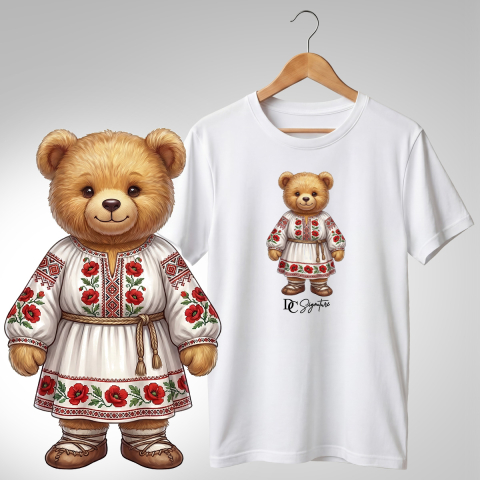 Port Tradițional - Tricou personalizat "Ursuleți port tradițional românesc"