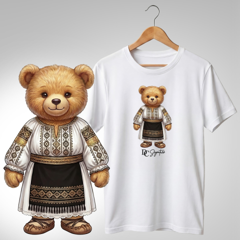 Port Tradițional - Tricou personalizat "Ursuleți port tradițional românesc"