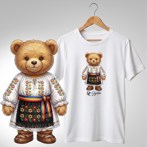 Port Tradițional - Tricou personalizat "Ursuleți port tradițional românesc"