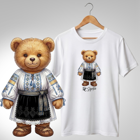 Port Tradițional - Tricou personalizat "Ursuleți port tradițional românesc"