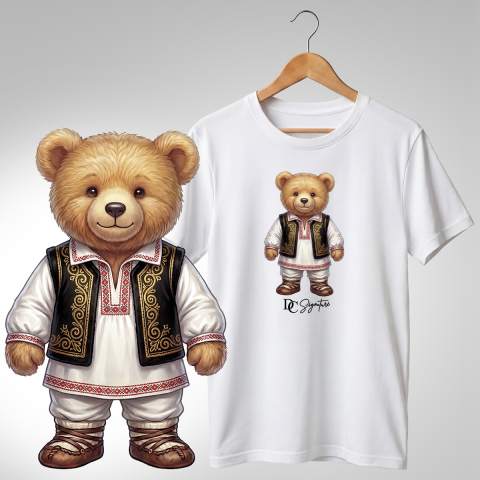 Port Tradițional - Tricou personalizat "Ursuleți port tradițional românesc"