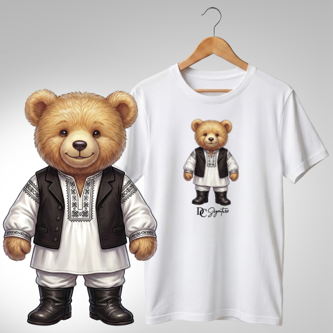 Port Tradițional - Tricou personalizat "Ursuleți port tradițional românesc"