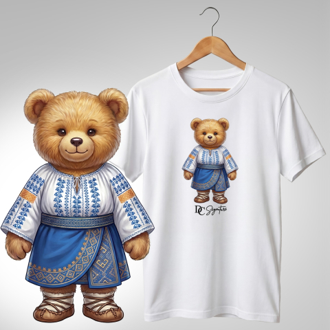 Port Tradițional - Tricou personalizat "Ursuleți port tradițional românesc"