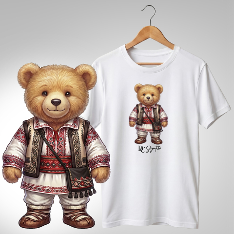 Port Tradițional - Tricou personalizat "Ursuleți port tradițional românesc"