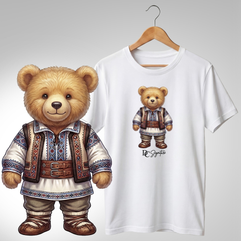 Port Tradițional - Tricou personalizat "Ursuleți port tradițional românesc"
