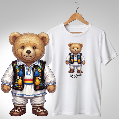 Port Tradițional - Tricou personalizat "Ursuleți port tradițional românesc"