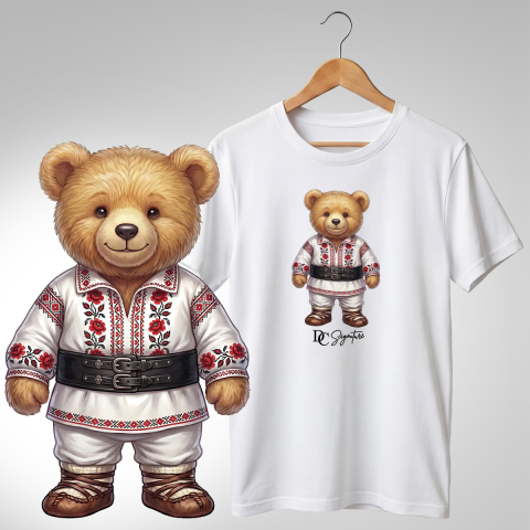 Port Tradițional - Tricou personalizat "Ursuleți port tradițional românesc"