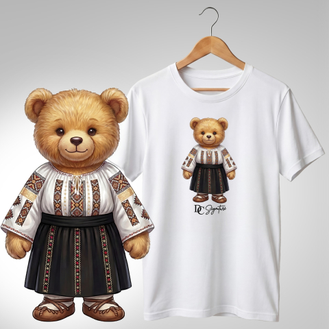 Port Tradițional - Tricou personalizat "Ursuleți port tradițional românesc"