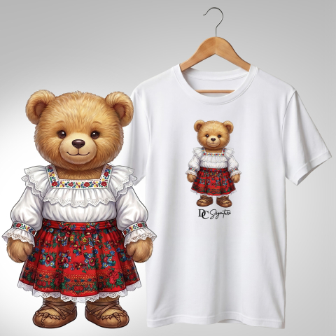 Port Tradițional - Tricou personalizat "Ursuleți port tradițional românesc"