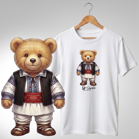 Port Tradițional - Tricou personalizat "Ursuleți port tradițional românesc"