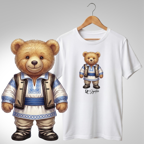 Port Tradițional - Tricou personalizat "Ursuleți port tradițional românesc"