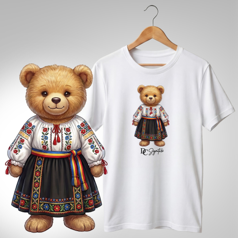 Port Tradițional - Tricou personalizat "Ursuleți port tradițional românesc"