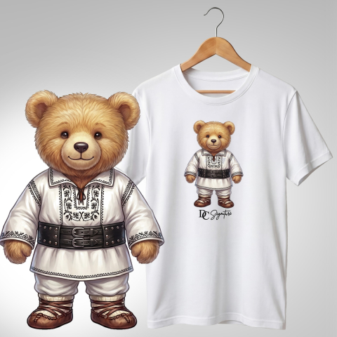 Port Tradițional - Tricou personalizat "Ursuleți port tradițional românesc"