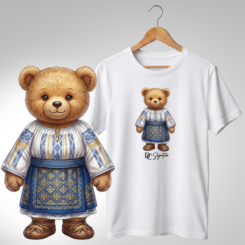 Port Tradițional - Tricou personalizat "Ursuleți port tradițional românesc"