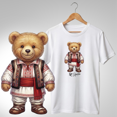 Port Tradițional - Tricou personalizat "Ursuleți port tradițional românesc"