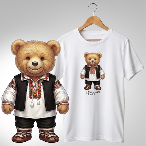 Port Tradițional - Tricou personalizat "Ursuleți port tradițional românesc"