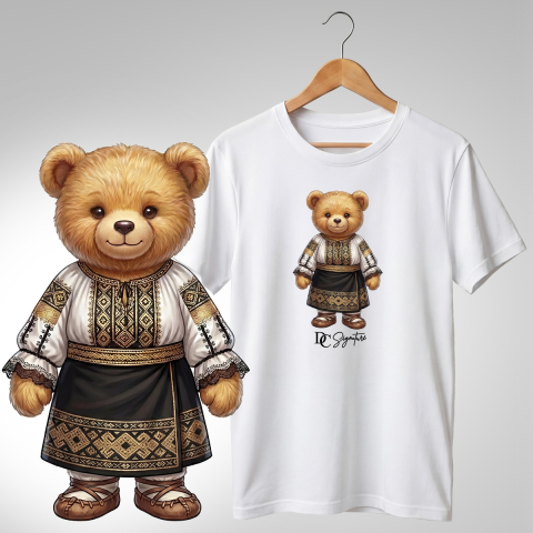 Port Tradițional - Tricou personalizat "Ursuleți port tradițional românesc"