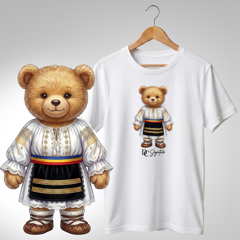 Port Tradițional - Tricou personalizat "Ursuleți port tradițional românesc"