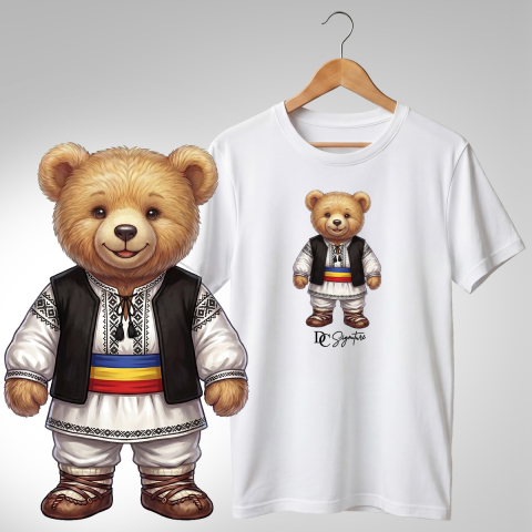 Port Tradițional - Tricou personalizat "Ursuleți port tradițional românesc"