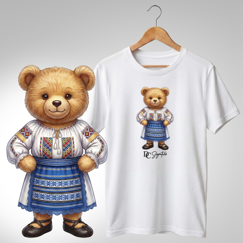 Port Tradițional - Tricou personalizat "Ursuleți port tradițional românesc"