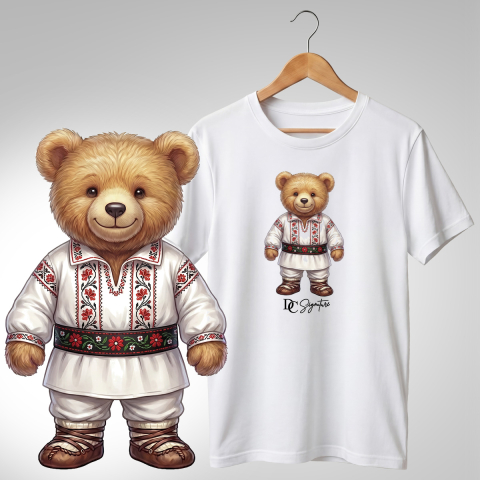 Port Tradițional - Tricou personalizat "Ursuleți port tradițional românesc"