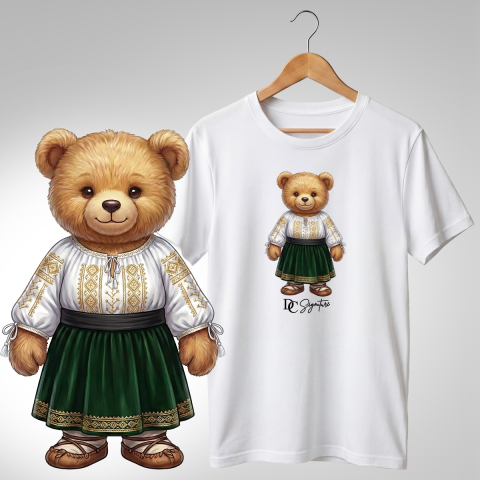 Port Tradițional - Tricou personalizat "Ursuleți port tradițional românesc"