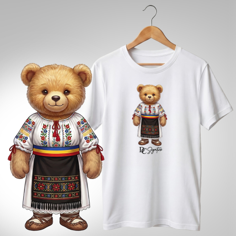 Port Tradițional - Tricou personalizat "Ursuleți port tradițional românesc"