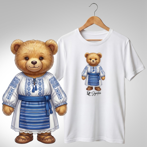 Port Tradițional - Tricou personalizat "Ursuleți port tradițional românesc"