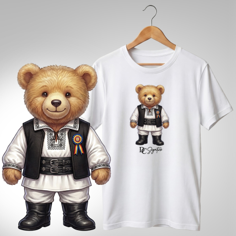 Port Tradițional - Tricou personalizat "Ursuleți port tradițional românesc"