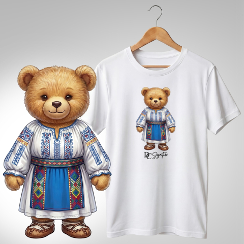 Port Tradițional - Tricou personalizat "Ursuleți port tradițional românesc"