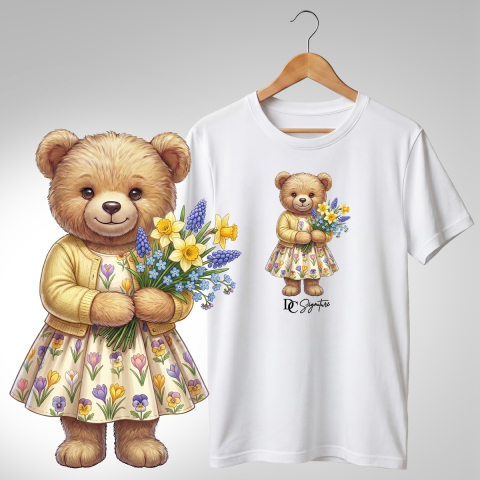 Colecția Ursuleți Cu Flori - Tricou "Ursuleț cu Flori" - DC Signature