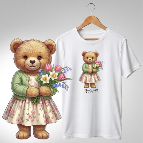 Colecția Ursuleți Cu Flori - Tricou "Ursuleț cu Flori" - DC Signature