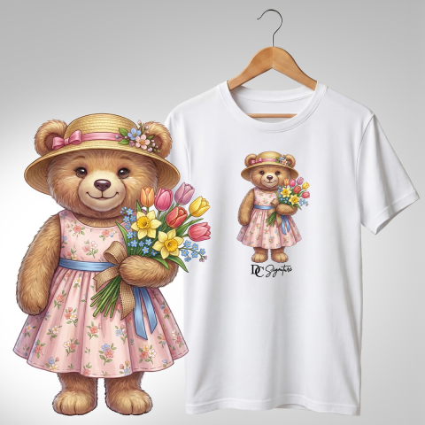 Colecția Ursuleți Cu Flori - Tricou "Ursuleț cu Flori" - DC Signature