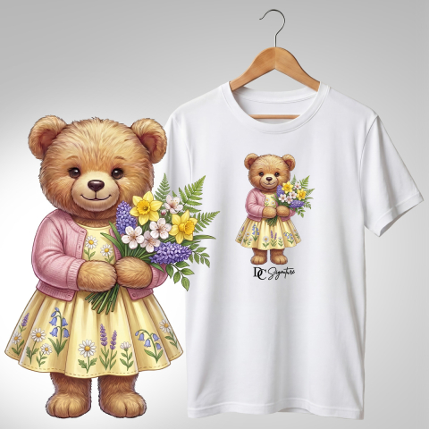 Colecția Ursuleți Cu Flori - Tricou "Ursuleț cu Flori" - DC Signature